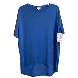LulaRoe Irma Top blouse T Shirt Size XS Blue
